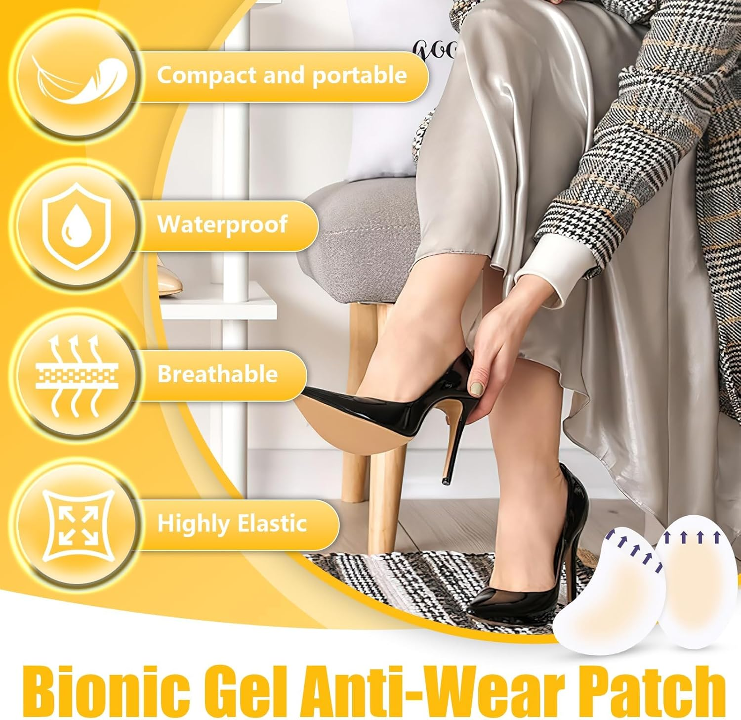 Blister Pads Bandages, 40Pcs Hydrocolloid Waterproof Adhesive Bandages, Invisible Gel Blister Cushionsfor Foot, Toe, and Heel Blister Prevention and Recovery (4 Styles)(40Pcs) image number 3