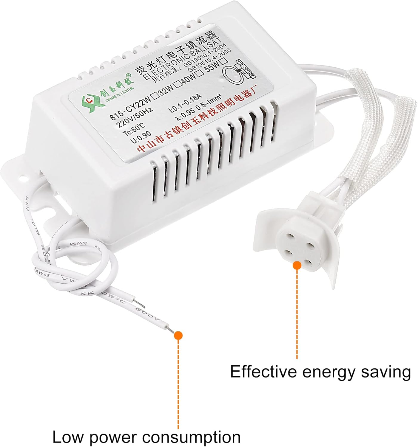 Uxcell 4X2X1 Electronic Ballast, 220V AC 22/55-Watt Ring Fluorescent Lamp Universal Ballast Tube Instant Start, Silver Tone image number 2