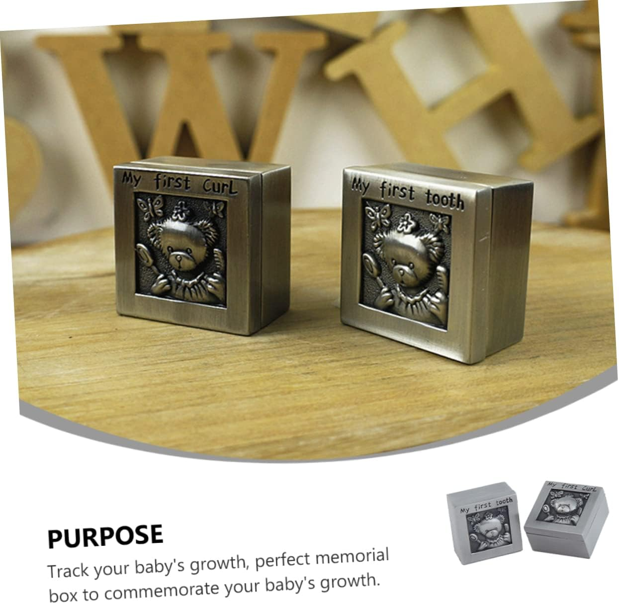 ERINGOGO Teeth Collection Box Fetal Hair Holder Cartoon Organizer Commemorative Case for Newborn Keepsake image number 6