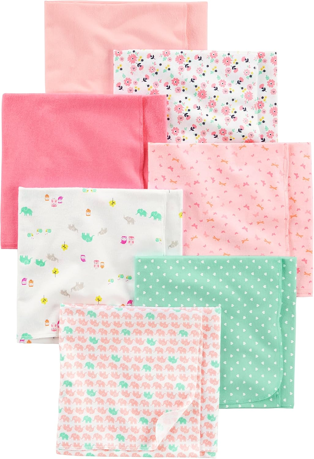 Simple Joys by Carter'S Unisex Babies' Flannel Receiving Blankets, Pack of 7, Grey/White/Black, One Size image number 4