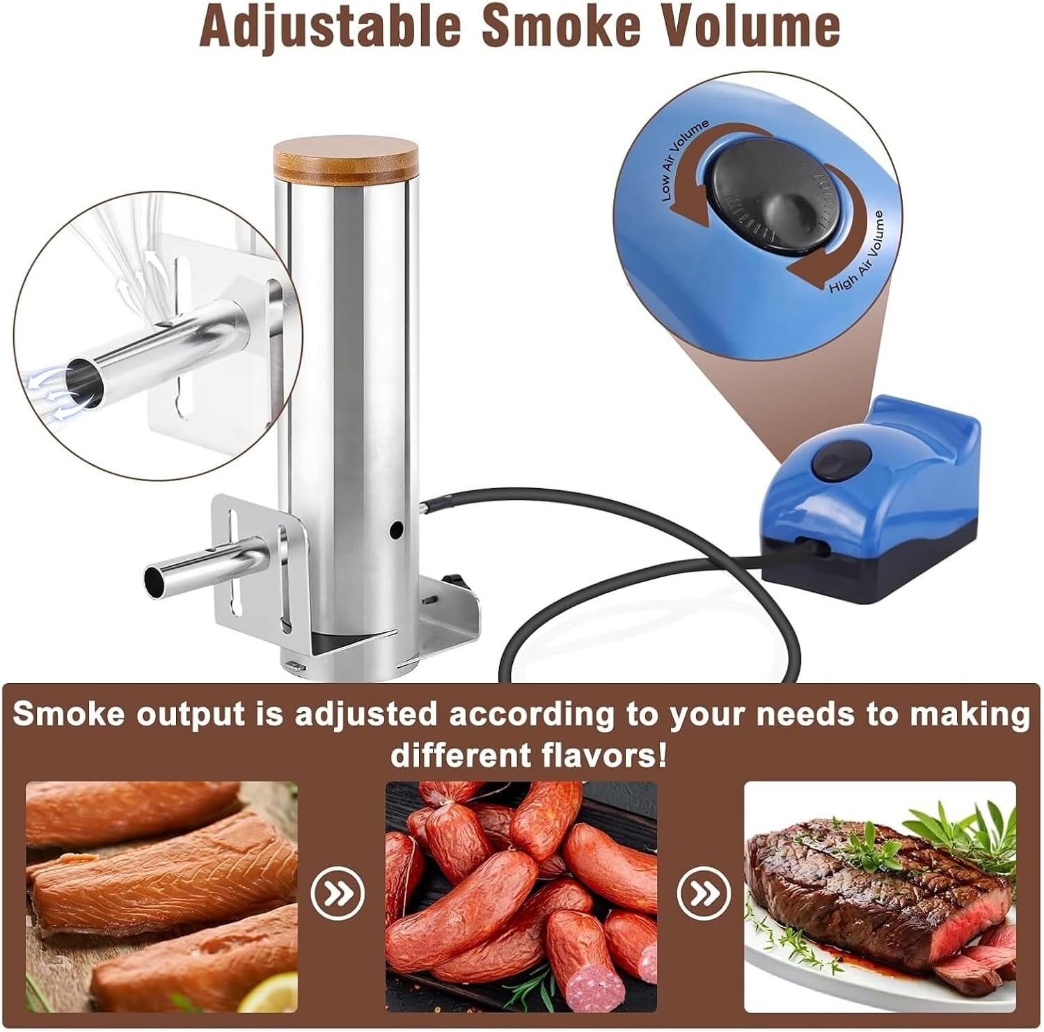 Cold Smoke Generator, Electric Smoke Generator for Smoker, Portable Smoking Tube for Pellet Grill with Air Pump, 1L Capacity, Fit for Any Grill or Smoker