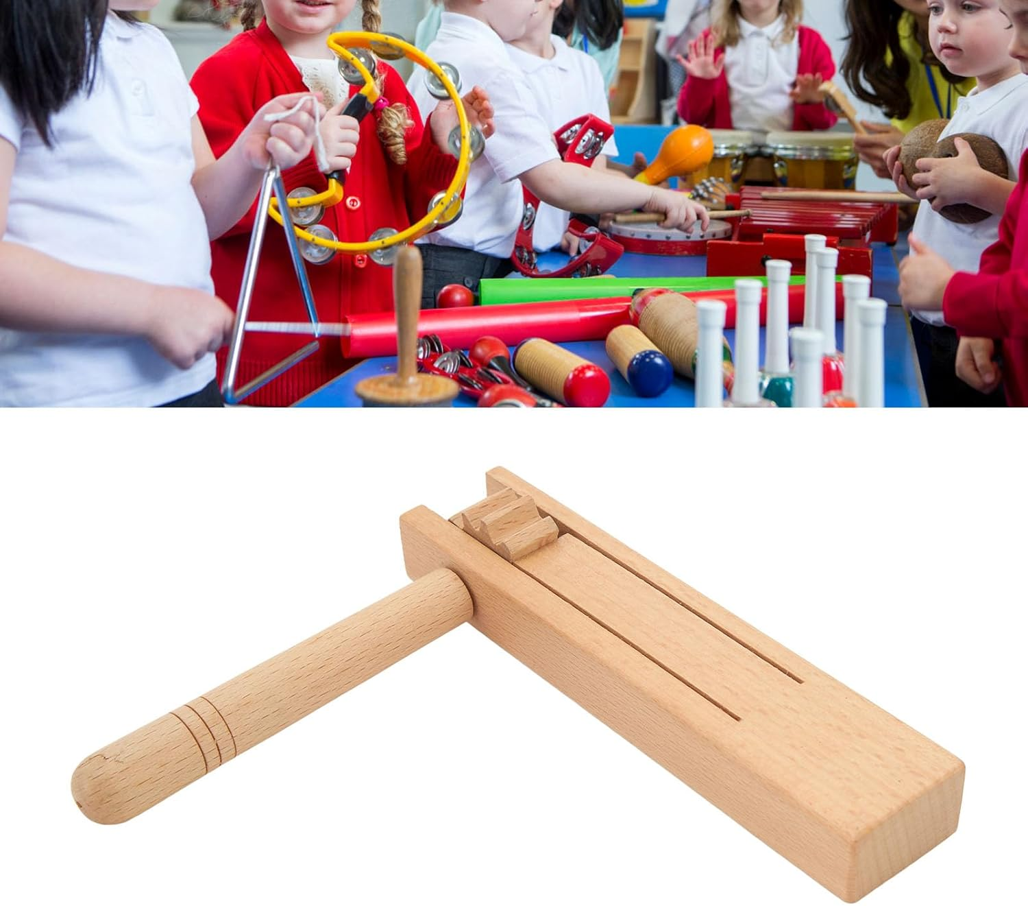 Wooden Ratchet Noise Maker, Birch Wood Toy with Excellent Sound for Games, Sporting Events, Celebrations image number 5