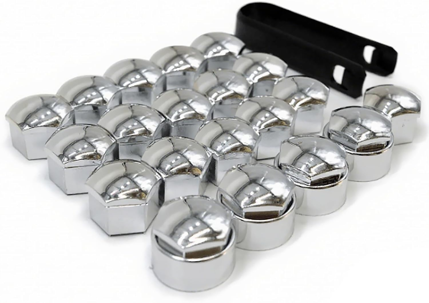 20 Pcs 17Mm Wheel Nut Covers with Removal Tool - Bolt Caps Hub Screw Cover Including 16 Standard Ones 4 Locking Ones,And Removal Tool, Universal Fit for Most Car Models(Black)