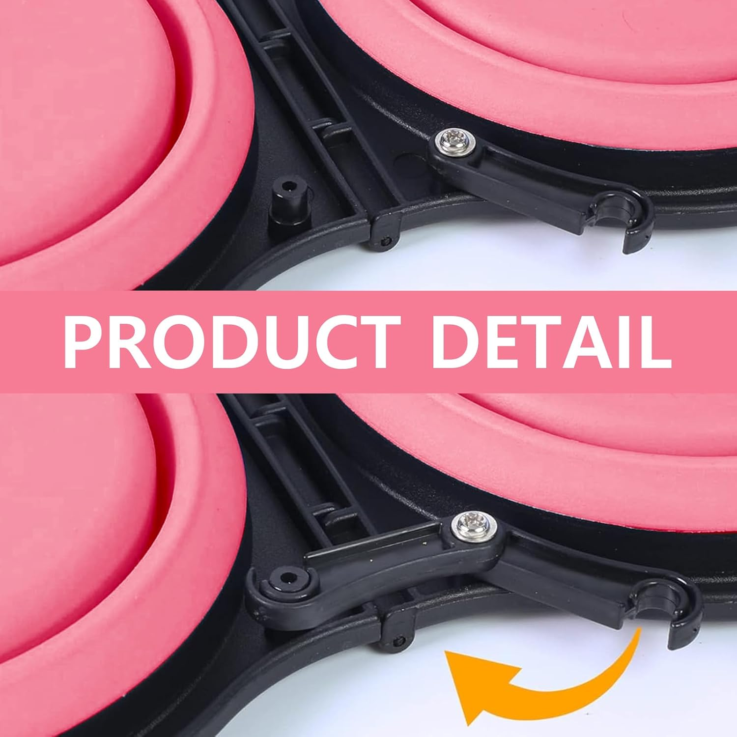 Collapsible Dog Food Water Bowl, 2 in 1 Silicone Double Bowl, Portable Travel Pet Feeder Bowl, Expandable Pets Bowl with Carabiner for Walking, Traveling, Hiking, Camping (Pink, Size-1) image number 2