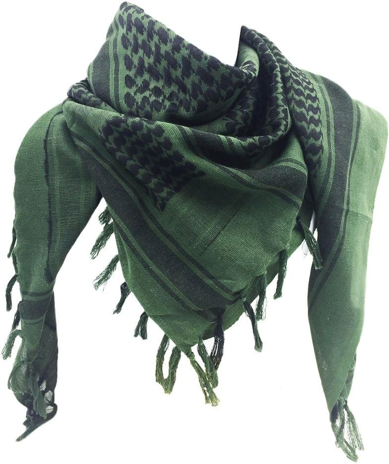WOLMIK 100% Cotton Military Shemagh Tactical Desert Keffiyeh Head Neck Scarf Wrap