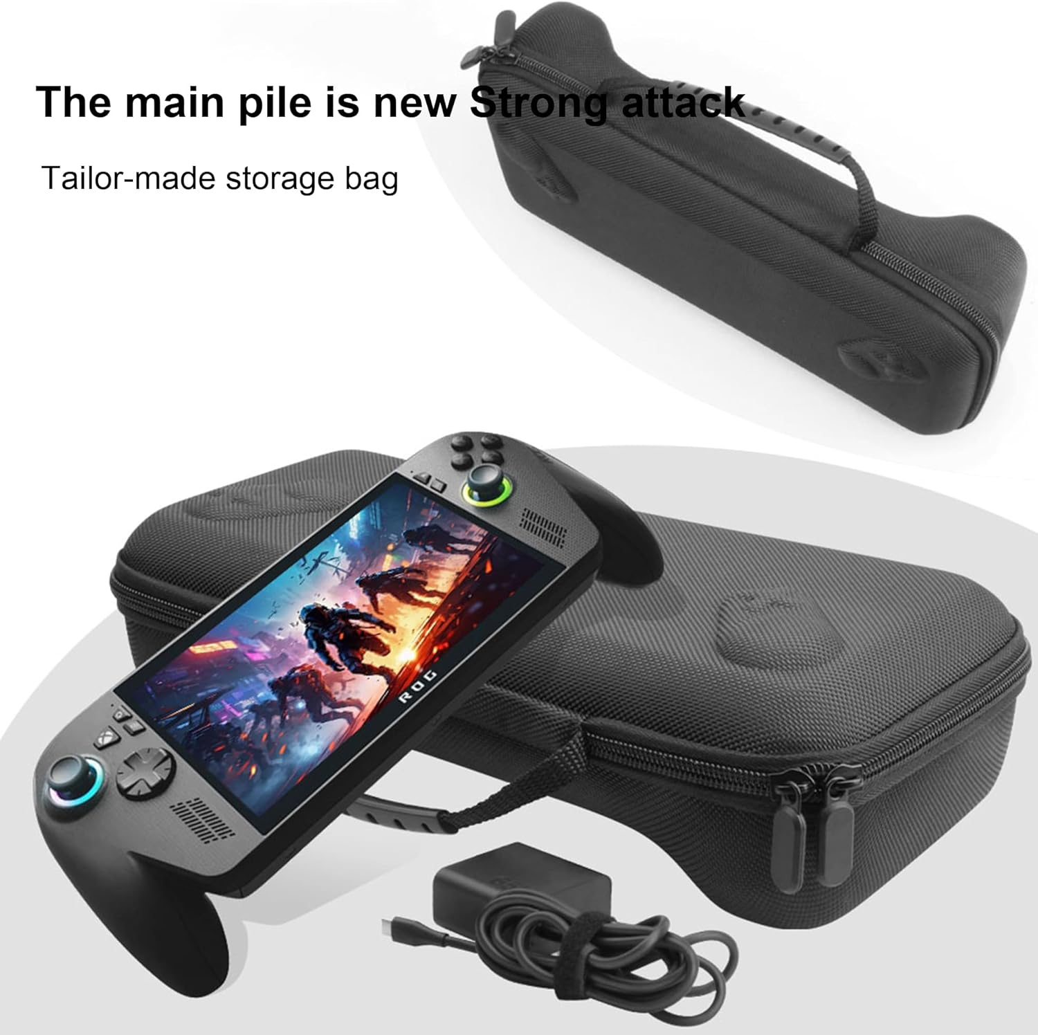 FDHYFGDY H&uuml;lle F&uuml;r ROG Xbox Ally X/ROG Xbox Ally + 1X Schutzfolie, [Sto&szlig;fest] Harte Schutzh&uuml;lle Handheld Tasche Case, Tragetasche Case, Reisefreundlich-Schwarz image number 1
