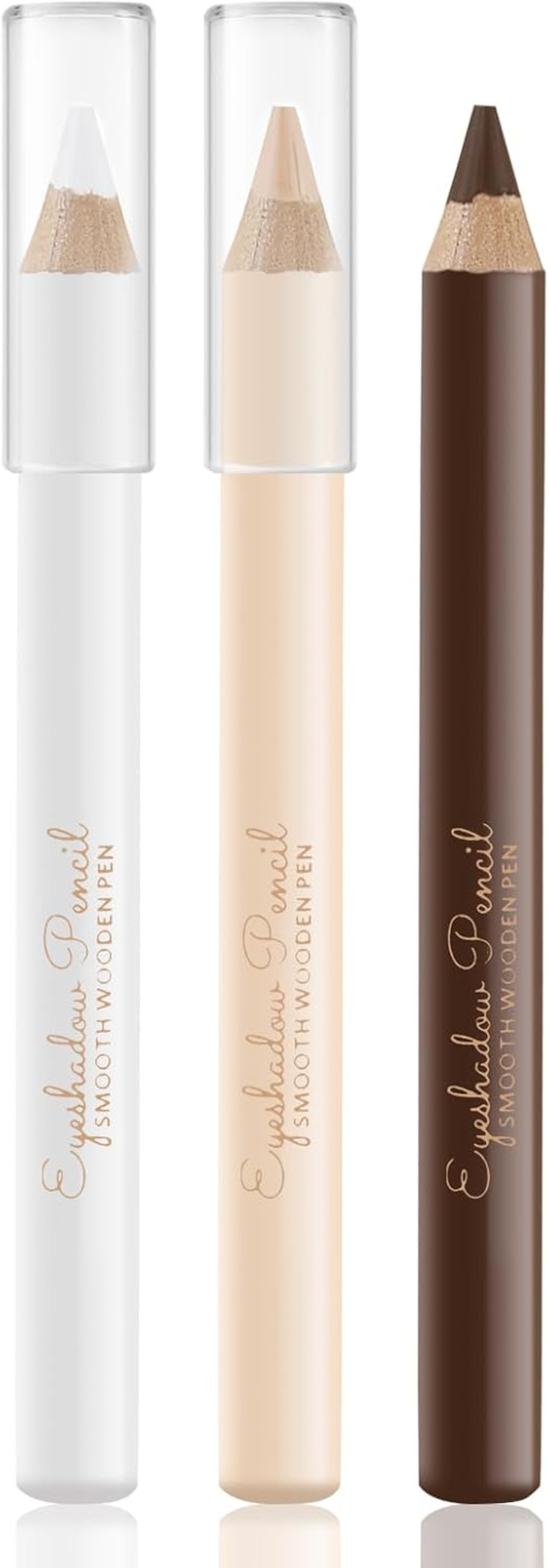 Apooliy 3 in 1 Eyebrow Pencil Set - Waterproof Long Lasting Eyebrow Pen, Matte White Eyeliner, Translucent Brow Contour - Women Eye Makeup