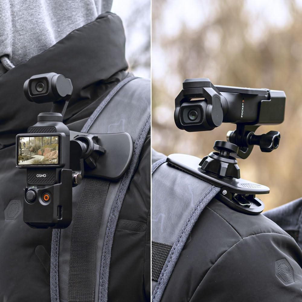 SUREWO 360&deg; Rotation Backpack Strap Mount,Quick Clip Mount with Expand Frame Compatible with DJI Osmo Pocket 3 image number 6