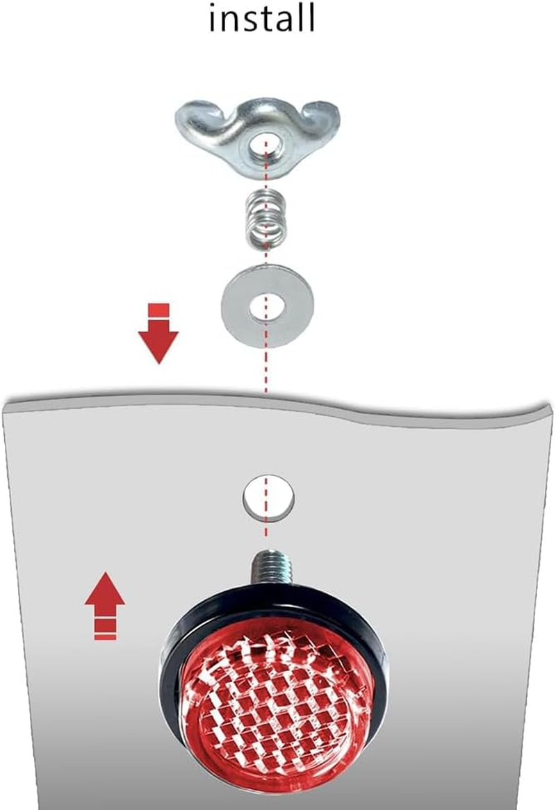 6 PCS Red Reflectors,Motorcycle License Plate Bolts and Nuts,Mini Decorative M5 Screw Tag Bolt,Round Reflective,For Bike, Motobikes, Trailers, Trucks, Boats, Suv'S, Rv'S image number 4