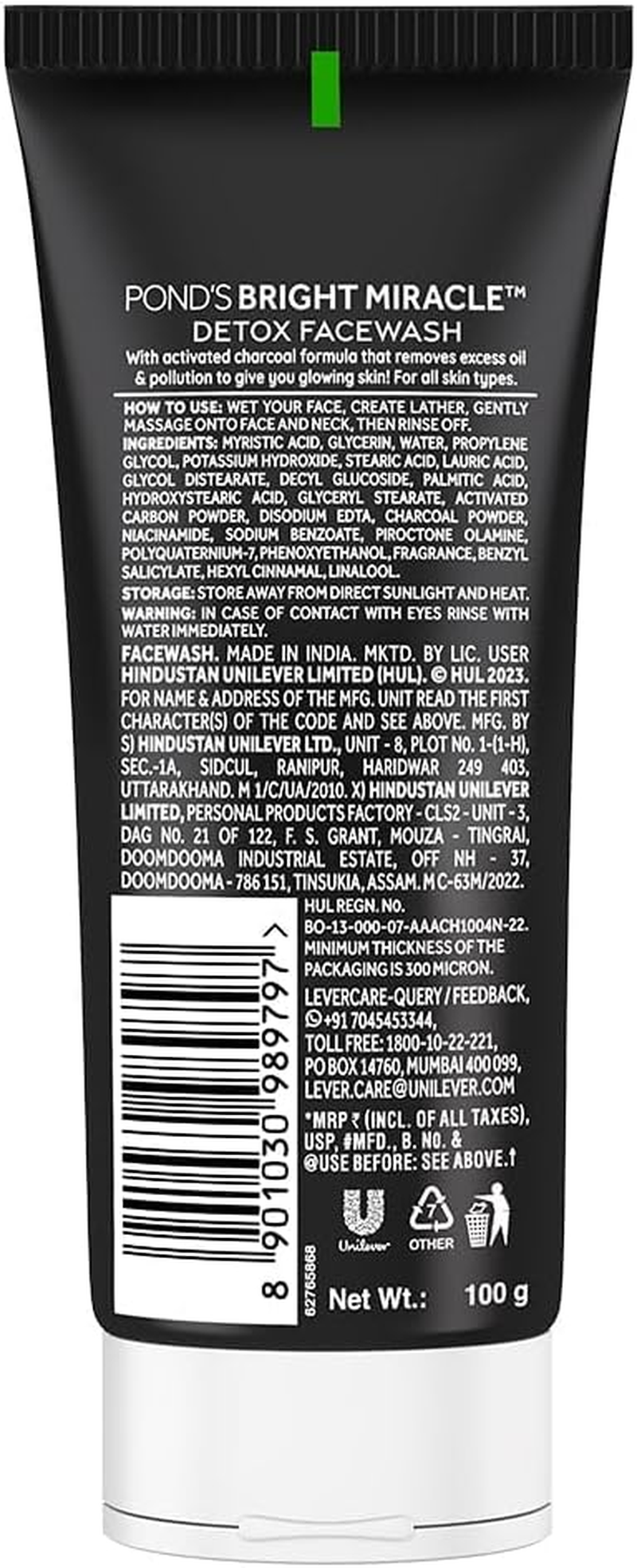 Pond'S Pure White anti Pollution Face Wash, 100 G image number 2