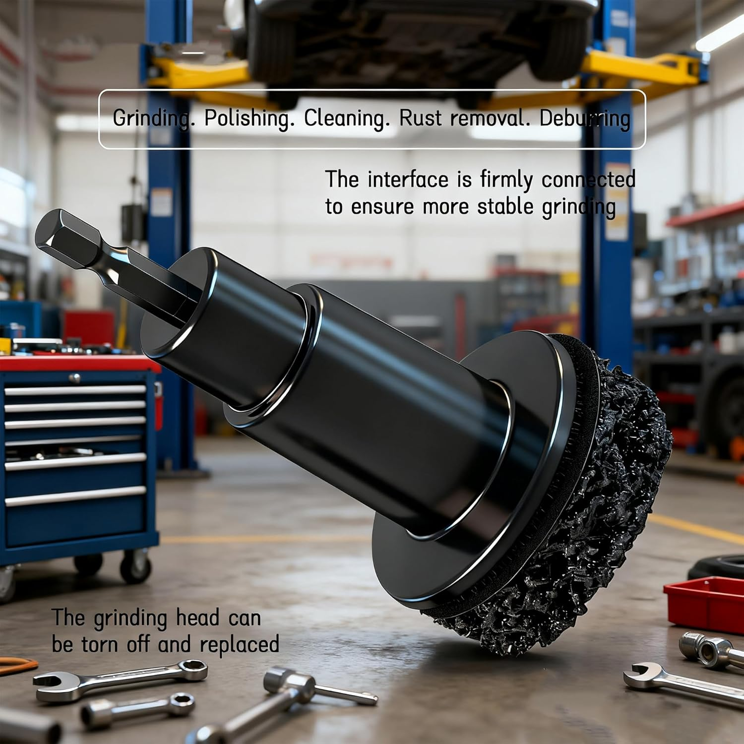 FLYTIN Wheel Hub Cleaning Kit - Hub Cleaner Tool for Drill, Automotive Grinding Maintenance Cleaner for Nuts & Bolt, Durable Auto Care for Garages, Trucks, Cars