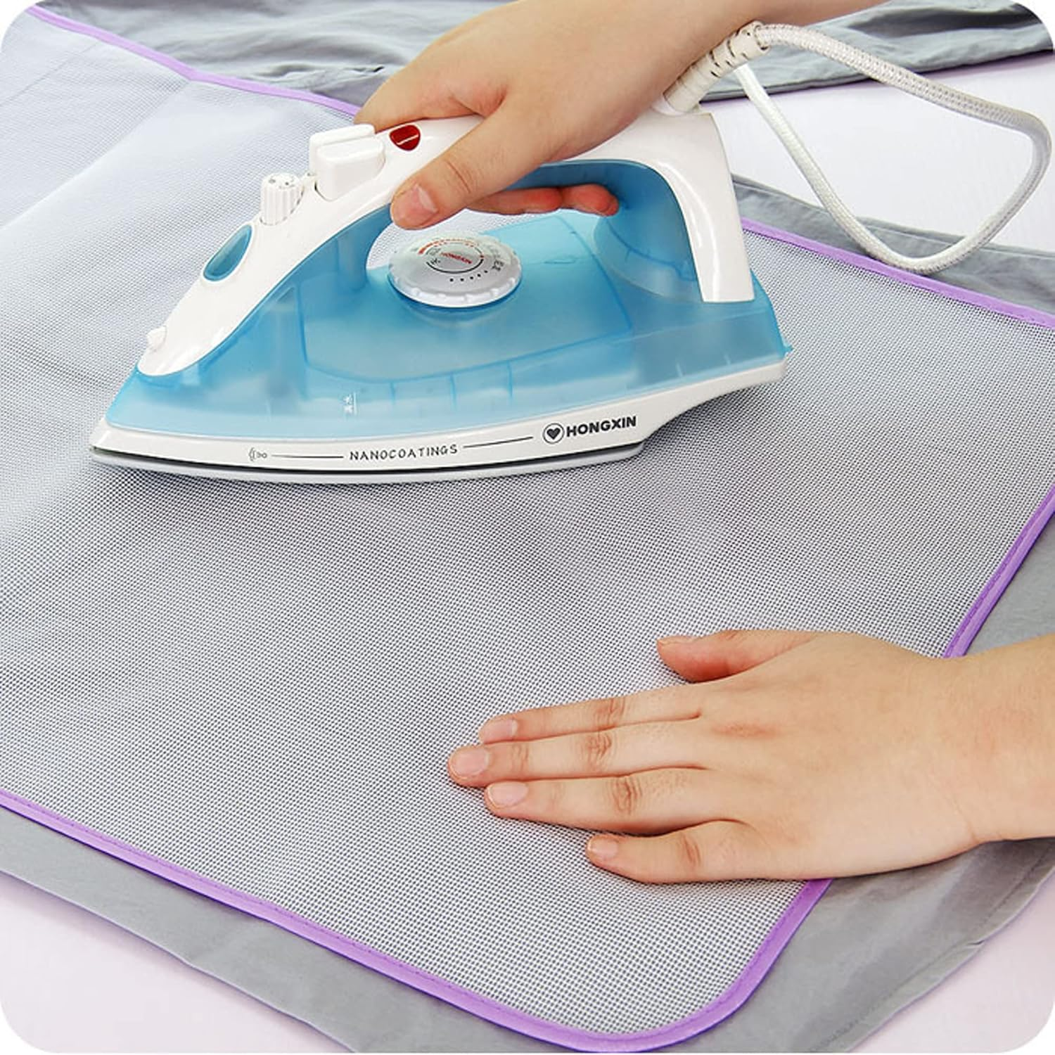 IRYNA 5Pcs Heat-Resistant Mesh Ironing Cloth,Protective Ironing Cloth Mesh Fabric Iron Pressing Cloth,Protective Ironing Scorch Saving Mesh Pressing Pad(40 X 60Cm) image number 5