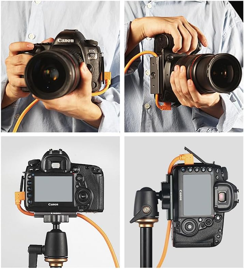 Camera Tether Cable Clamp Block Curve Tether with Arca Quick Release Plate Protector Tools for Camera SLR DSLR Tripod Ball Head image number 1