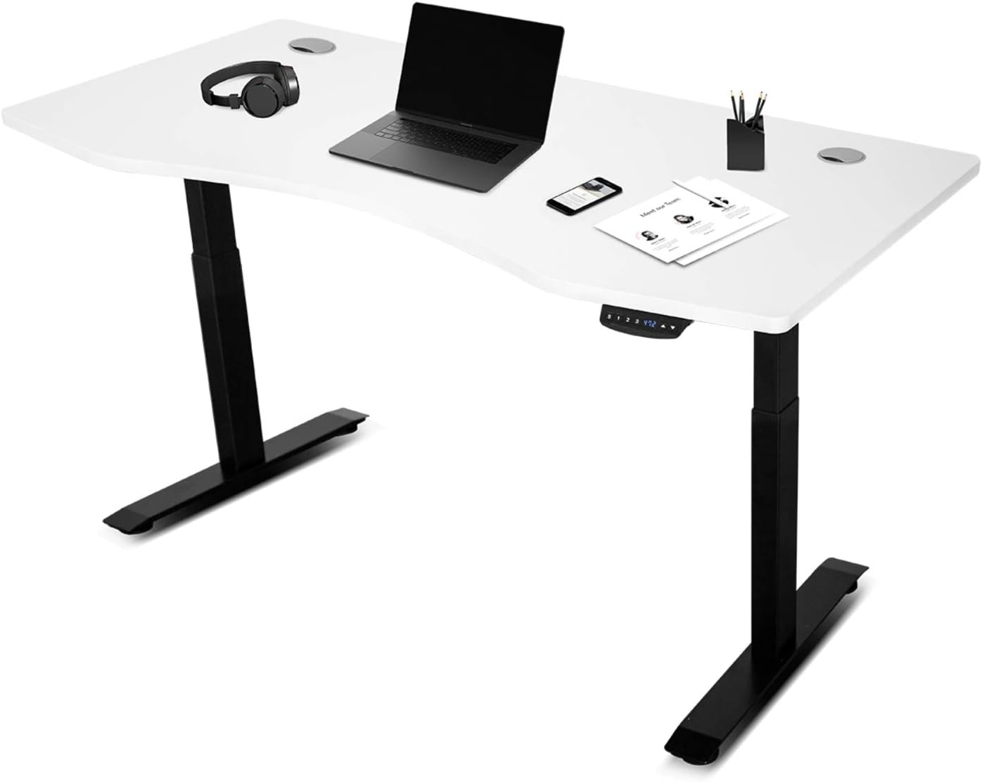 Lifespan Fitness Ergodesk Automatic Standing Desk, 150 Cm Length, White/Black image number 1