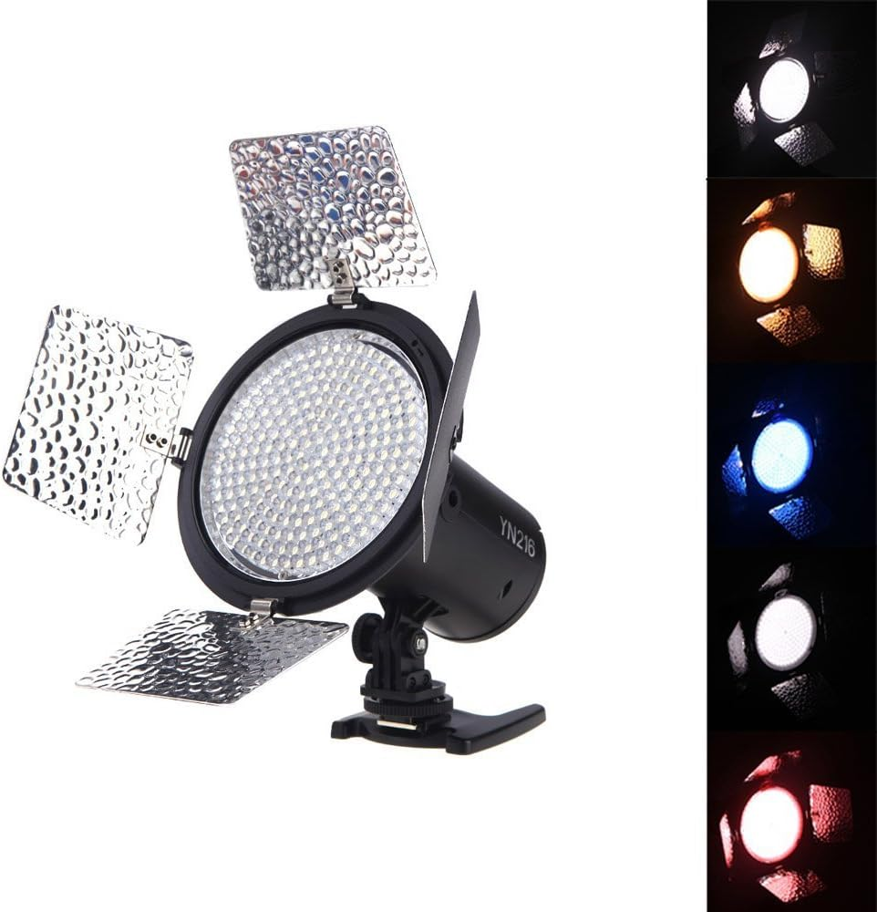 Yongnuo YN216 YN216 Pro LED Video Light Canon Nikon DSLR Cameras DV and Video Cameras 3200K-5500K Color Temperature + WINGONEER NP-F770 Battery and Battery Charger image number 6
