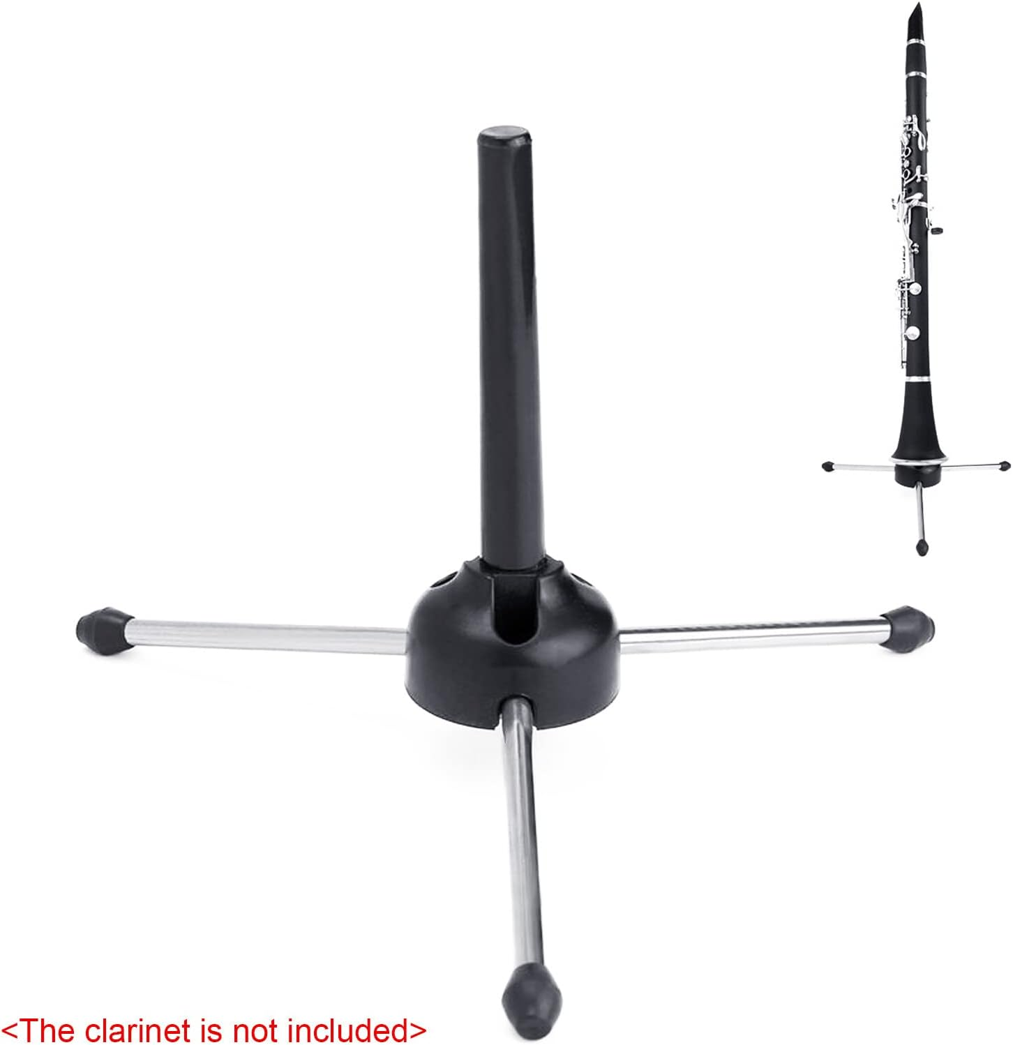 Xinyee Tripod Holder Stand Portable Foldable for Oboe Flute Clarinet Sax Wind Instrument image number 3