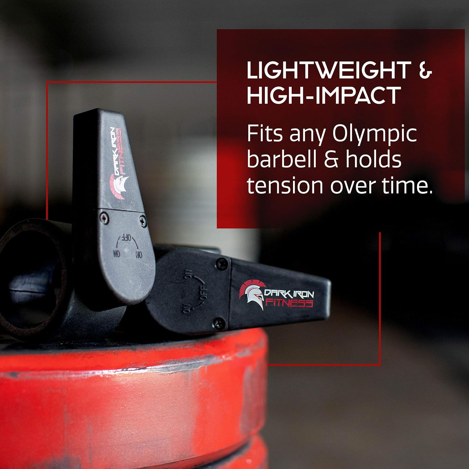 Barbell Collar Clamps - Adjustable Clips for 1 Inch and 2 Inch Standard Olympic 45 Pound Bar - 1 Pair of Small Muscle Clamp Fitness Style Plastic Lockjaw Collars with Quick Spring Lock image number 4