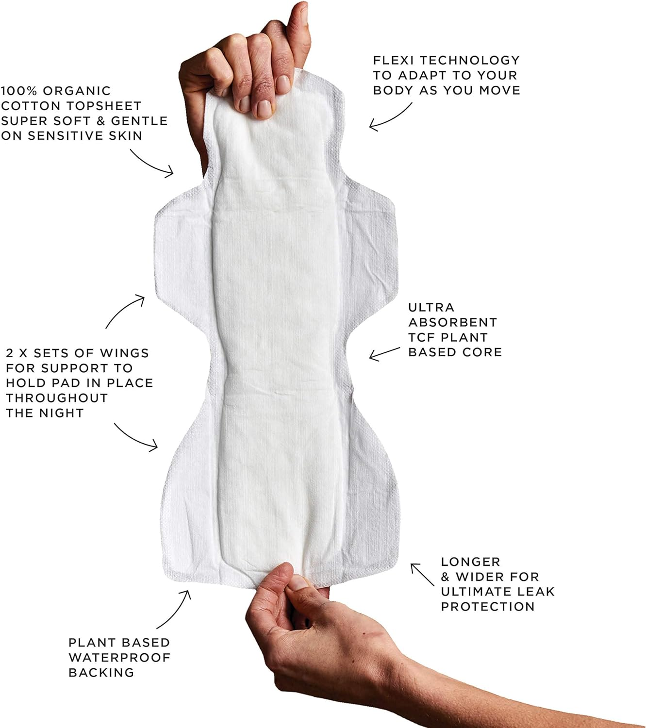 TOM Organic Overnight Pads, 8 Count image number 6