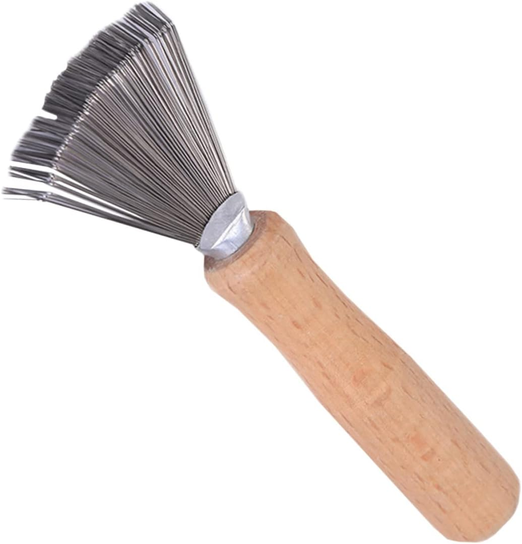 MERRYHAPY Garden Cleaning Rake Flower Arrangement Holder Cleaner Non-Slip Wood Handle image number 2