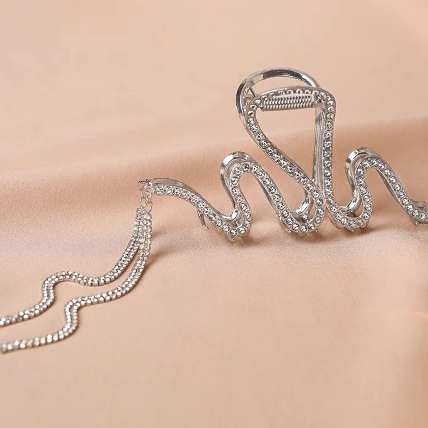 Hair Clips Rhinestone Tassel Hair Clip Large Thick Hair Hair Clips Ladies Large Metal Claw Clips Hair Accessories for Women Girls image number 1