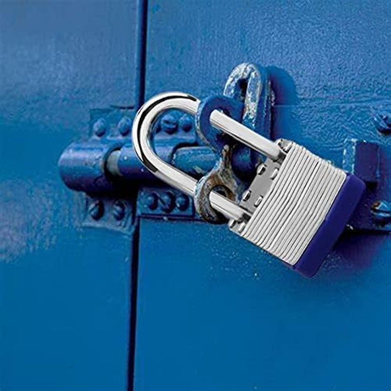 2 Pack Padlock with Keys, Betterjonny 40Mm Long Shackle Padlocks Outdoor Heavy Duty Pad Lock Weatherproof Locks Laminated Steel for Gym Locker School Garage Fence Shed image number 3