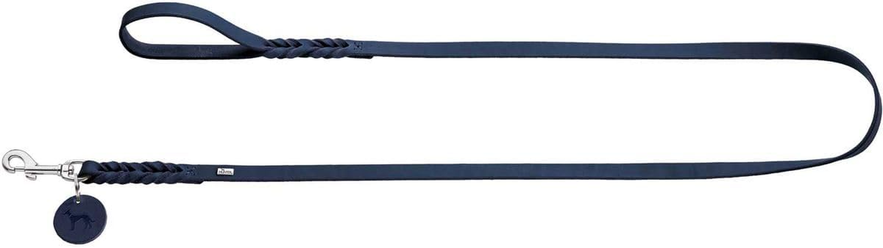 Hunter Solid Education Dog Lead Dark Blue Leather Braided Robust Soft Hand Strap Size 11/200 image number 5