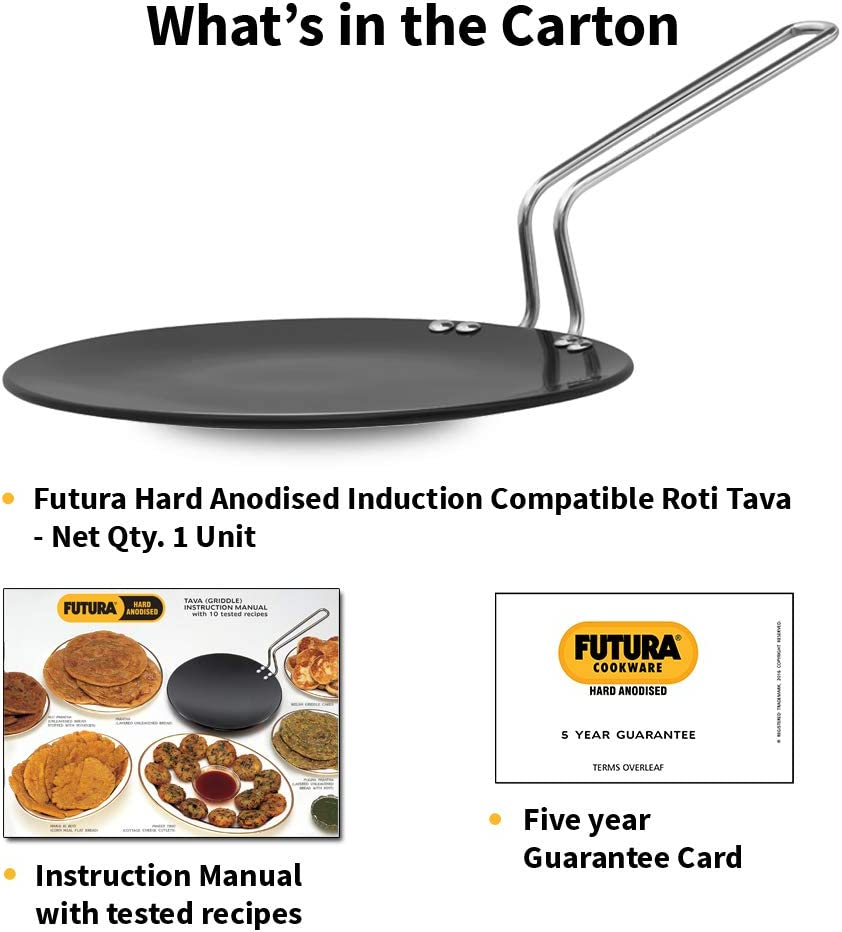 Hawkins Futura Hard Anodised Induction Roti Tava, 24 Cm Diameter image number 1