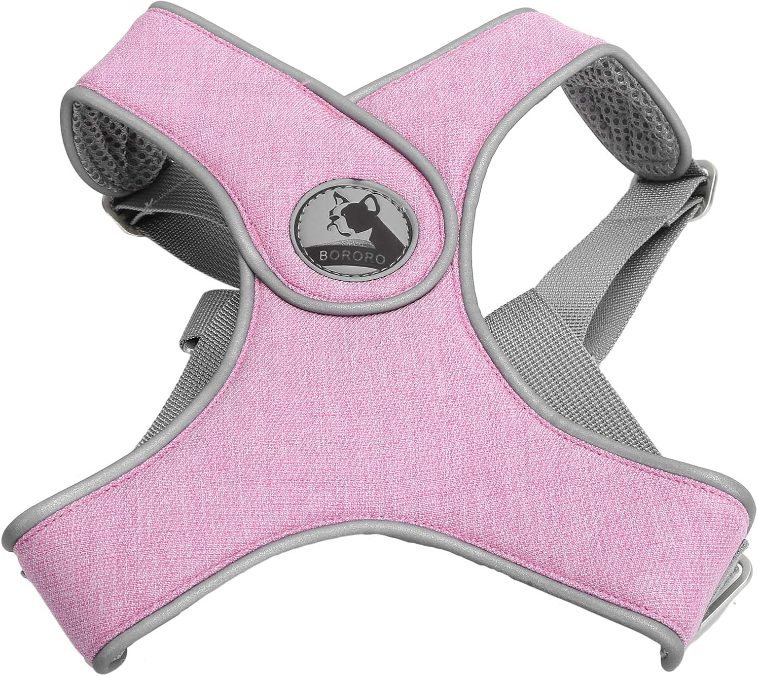 Dog Harness, Escape Proof Reflective Cat Walking Harness, Adjustable Soft Breathable Mesh Dog Vest Pet Chest Strap for Dogs Cats Outdoor Walking, Running,Training (Pink)