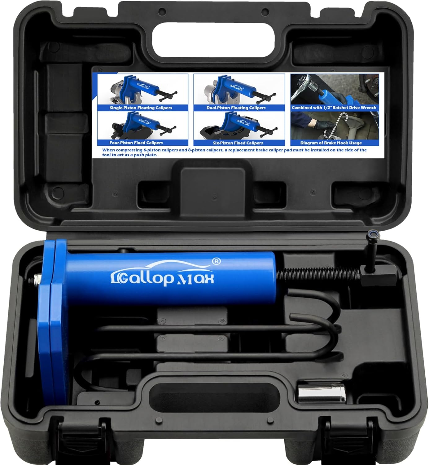 Multi Piston Brake Caliper Compression Tool Brake Caliper Press Tool Heavy Duty Brake Pad Spreader Tool, Patented image number 1