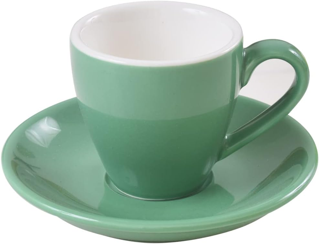 Ionegg Porcelain Espresso Cup with Saucer, Espresso Shot Cup, 80Ml/2.7Oz, Pink