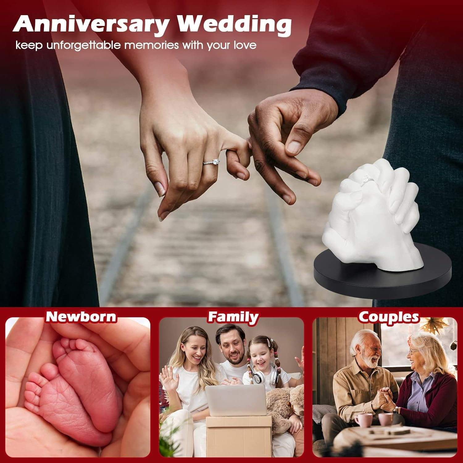 LTDSOAR Hand Casting Kit, Couples with Practice Kit, Hand Mold Kit for Adults & Kids, Romantic Anniversary Wedding Birthday for Her or Him,Boyfriend Girlfriend Unique image number 3