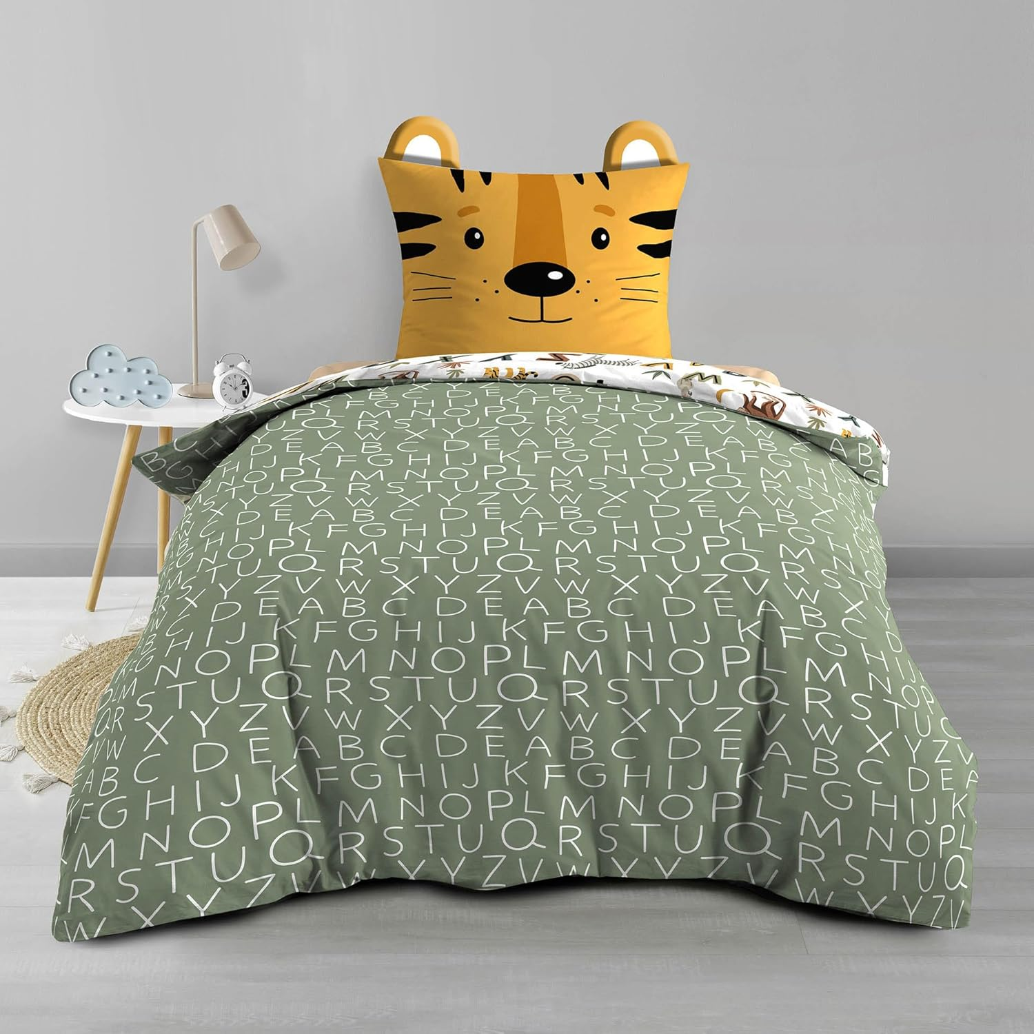Douceur D'Int&eacute;rieur, Reversible 2-Piece Bedding Set (140 X 200 Cm) Tigry, 100% Cotton image number 2