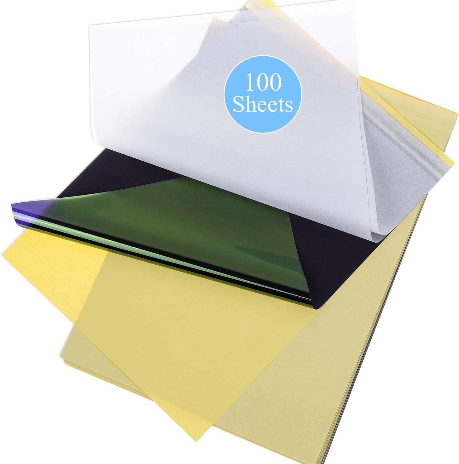 Tattoo Transfer Paper and Gel Kit, 100PCS Tatt&omicron;&omicron; Thermal Stencil Paper, 4 Layers Premium DIY Tatt&omicron;&omicron; Tracing Paper Transfer Kit Supplies, Size A4 TTP-100 (100) image number 1
