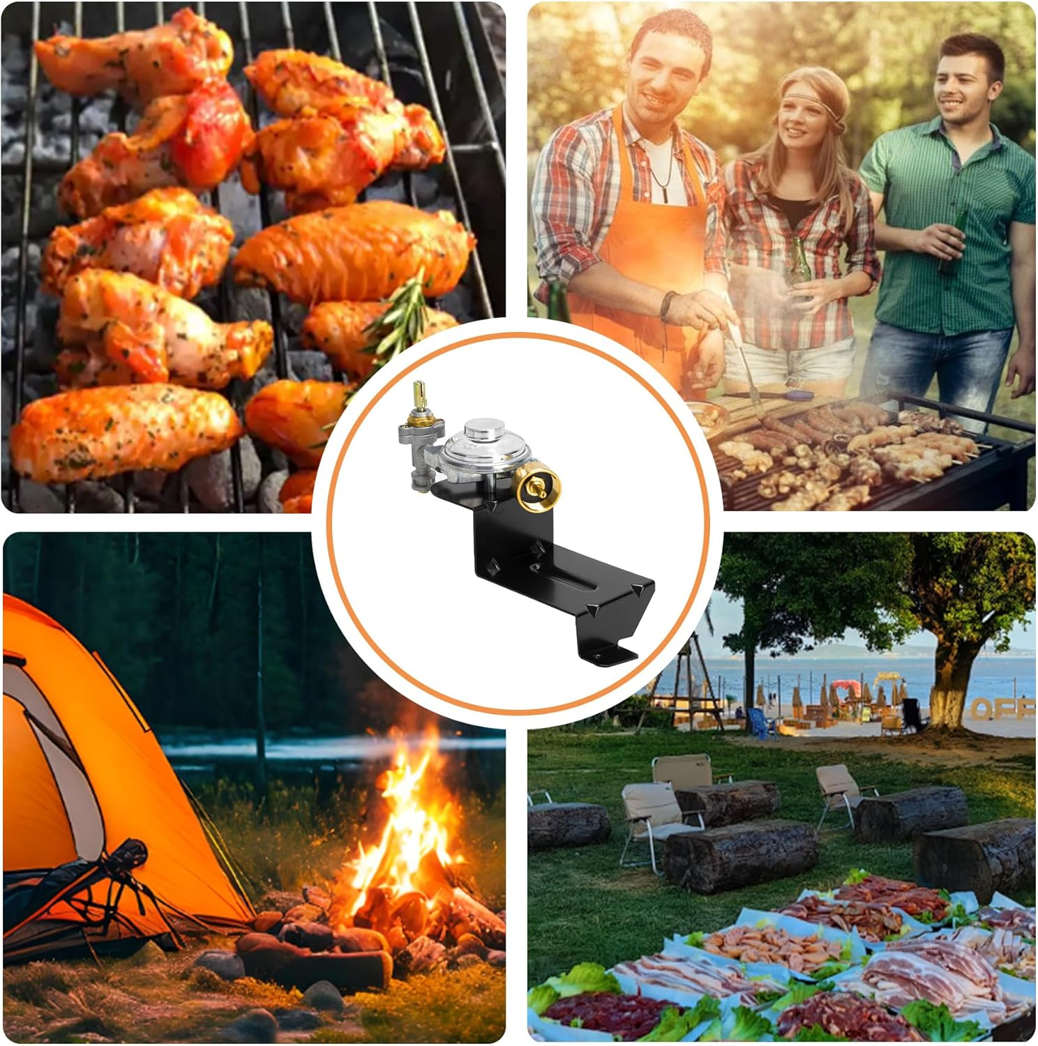 80477 Grill Valve Regulator for Weber Q100 Q120 Series Gas Grills, Regulator Compatible with Weber516002, 516501, 386001, 386002 Grill Models, Replacement for Weber 80477 Gas Regulator image number 2