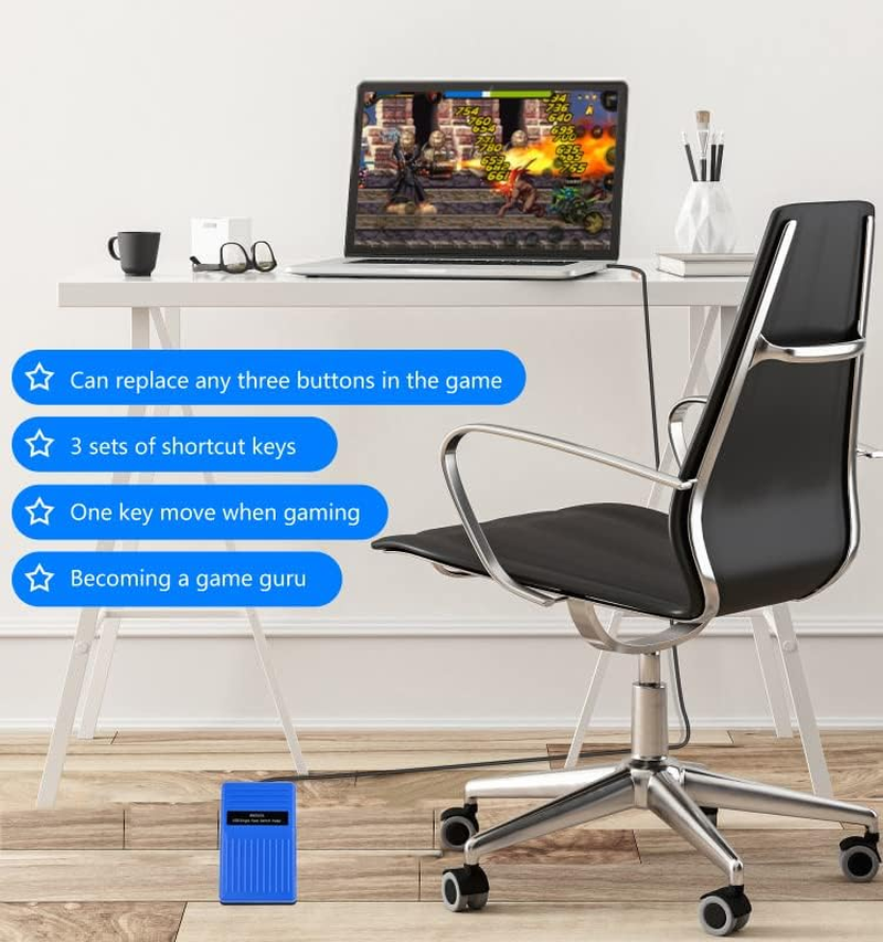 Ikkegol Upgraded 2023 Digital Optical USB Foot Pedal, USB Single Foot Switch Game Control, One Key Programmable Footswitch Mouse Keyboard for Video Game Push to Talk, Transcription HID (Single Pedal) image number 5