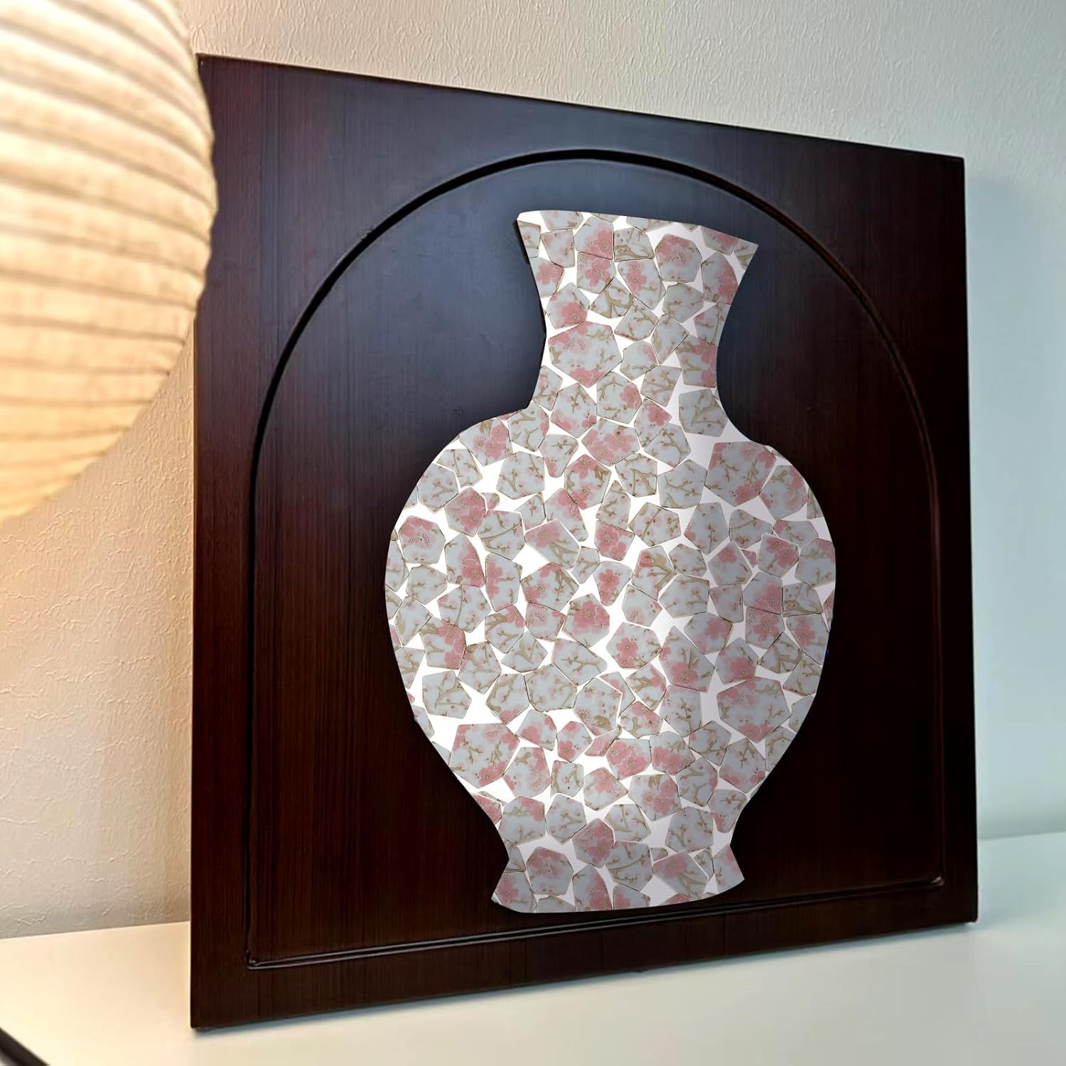 Yatinkim 500G Ceramic Mosaic Tiles Irregular Broken Porcelain Pieces DIY Decoration Pink Flower Glazed Bulk Making Supplies Art Projects Making Home Kitchen Floor Pool Plates image number 4