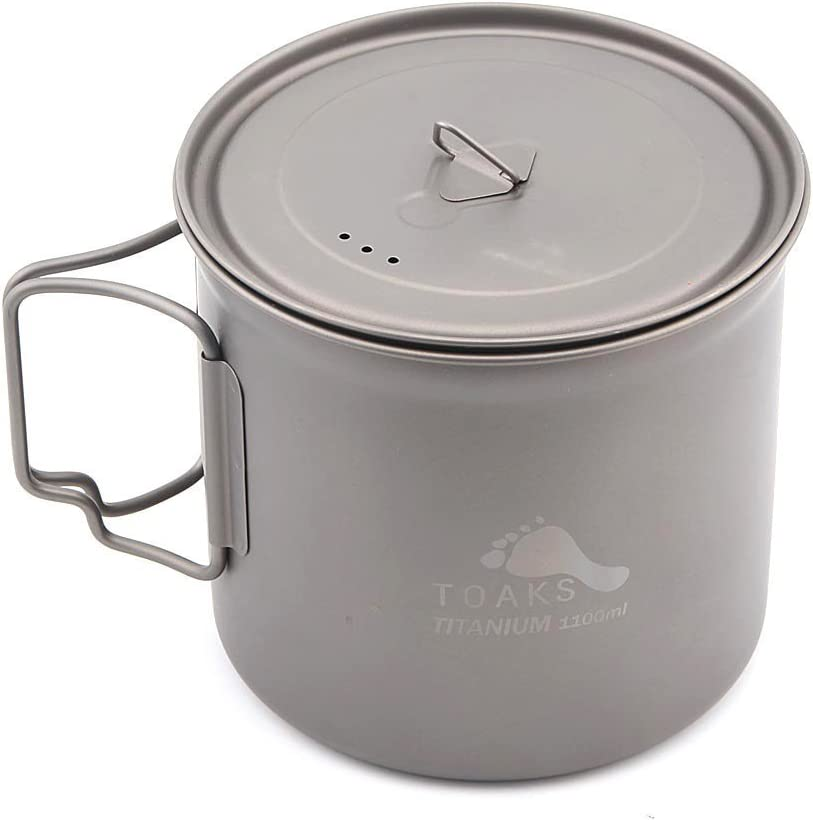 TOAKS Pure Titanium Tableware Ultralight Outdoor Mug Camping Cup, Large Size Can Be Used as a Pot(375Ml,450Ml,550Ml,650Ml,750Ml,1100Ml) (1100Ml) image number 4