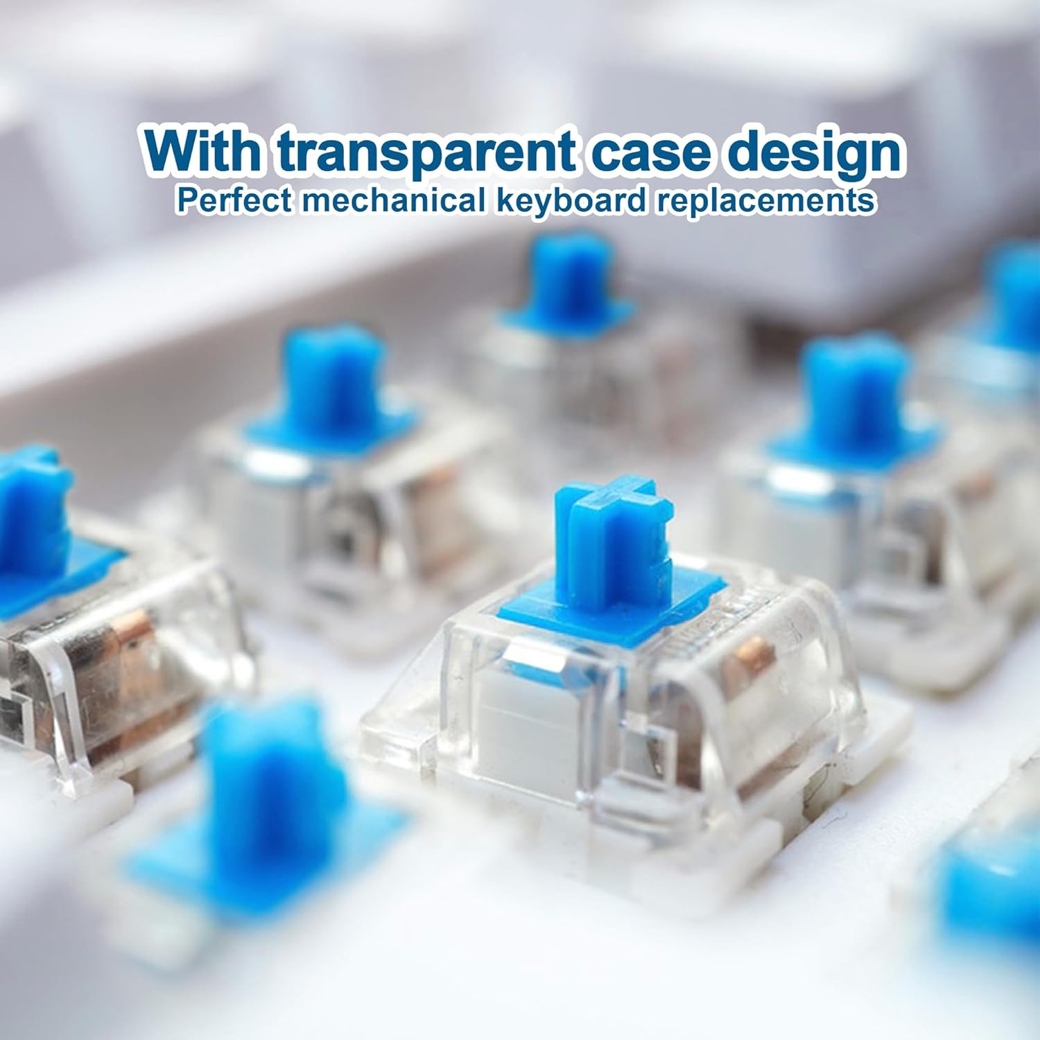 Blingkingdom 10 PCS Blue Switch Replacement 3 PIN Blue Mechanical Keyboard Switches Clicky Accurate Typing, Dustproof Keyboard Switch for LED Keyboard, Mechanical Gaming Keyboard image number 5