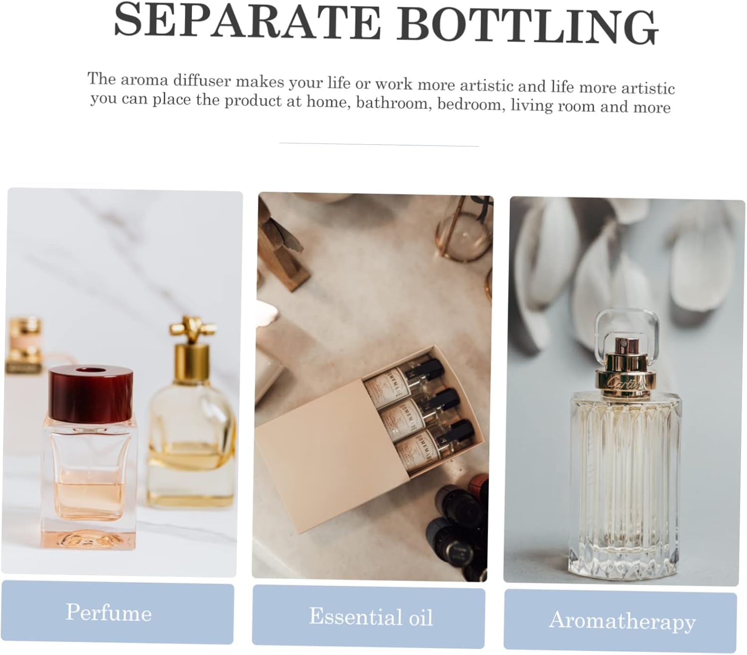 Amosfun 2Pcs Aromatherapy Bottle Delicate Design Glass Empty Bottle for Essential Oils and Perfumes for Home Aromatherapy image number 3