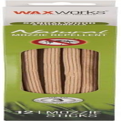 Waxworks Citronella & Sandalwood Oil Incense Sticks &ndash; Fly & Mosquito Repellent for Outdoors &ndash; 12 Pack Insect Repellent for Patios & Camping &ndash; up to 3 Hours Burn Time per Stick &ndash; Eucalyptus Fragrance image number 1