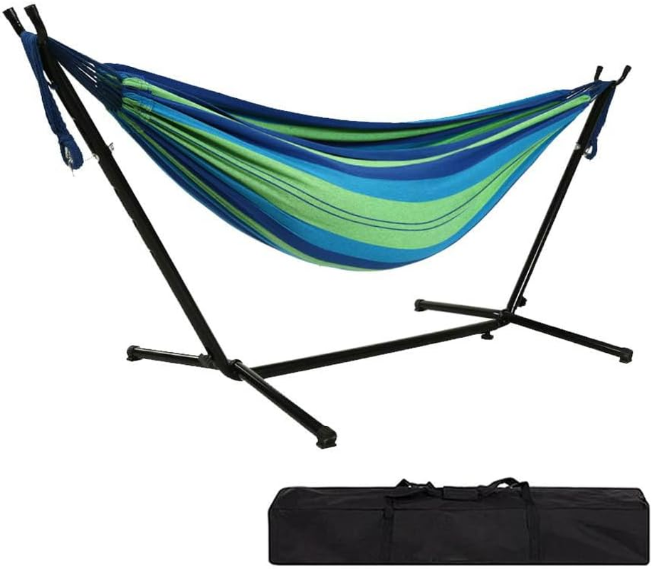 Goutime 9Ft Double Hammock with Detachable Stand Includes Portable Carrying Bag 450 Lb Capacity image number 3