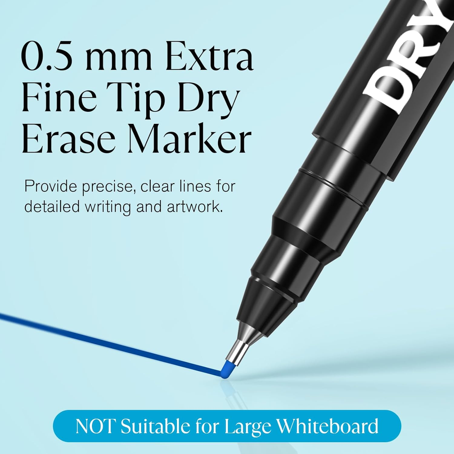 Maxgear Dry Erase Markers Ultra Fine Tip with Eraser, Assorted Color Magnetic Whiteboard Markers Extra Fine Point 0.5 Mm Low Odor for White Board, School Supplies for Classroom, Home, Office, 8 Count image number 6