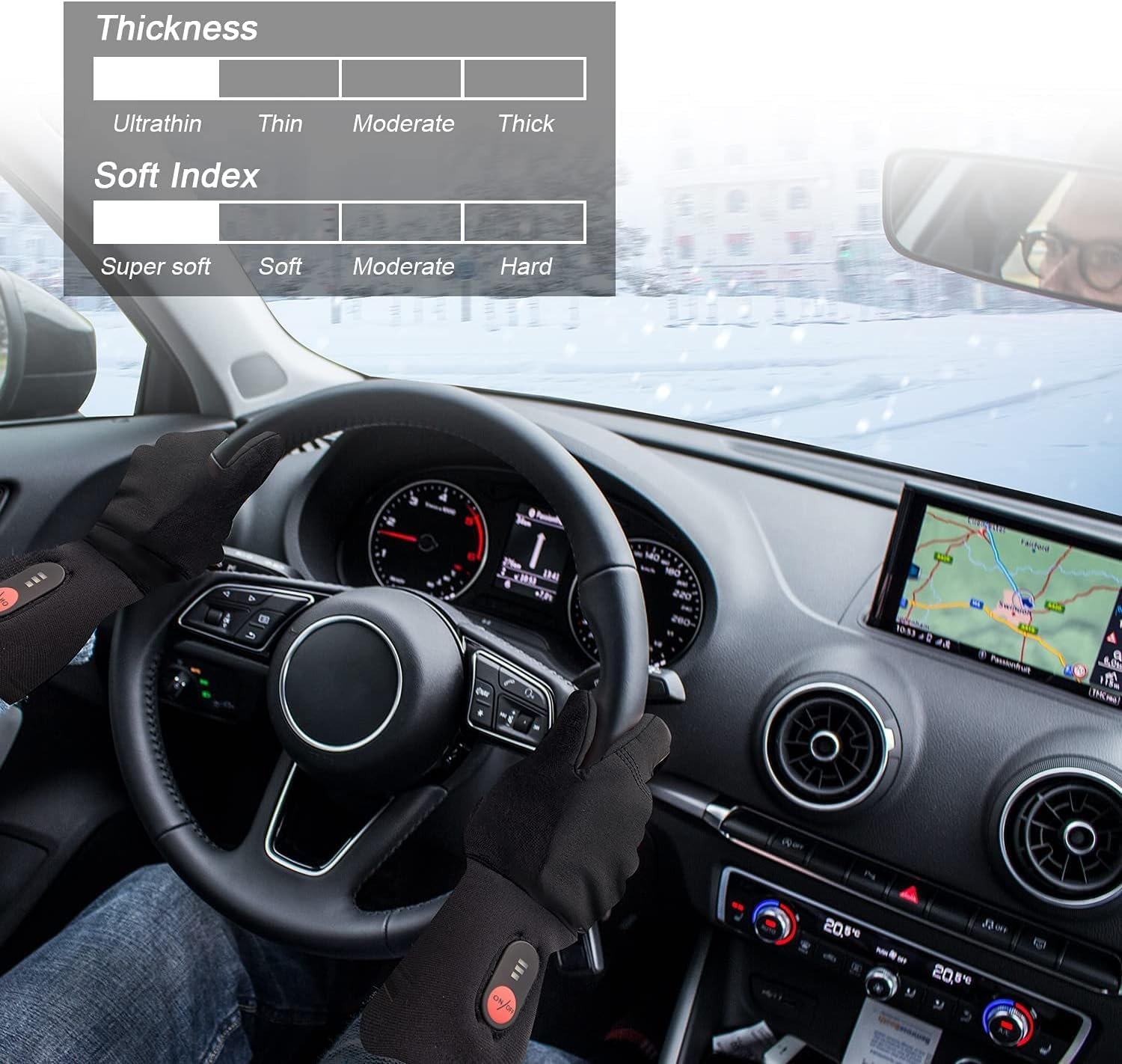 Electric Heated Gloves, Ideal Hand Wear for Arthritis Sufferers, Ultra-Thin and Touch-Screen Compatible, Perfect for Skiing, Riding, Hiking, Cycling, Hunting - Lightweight Hand Warmers