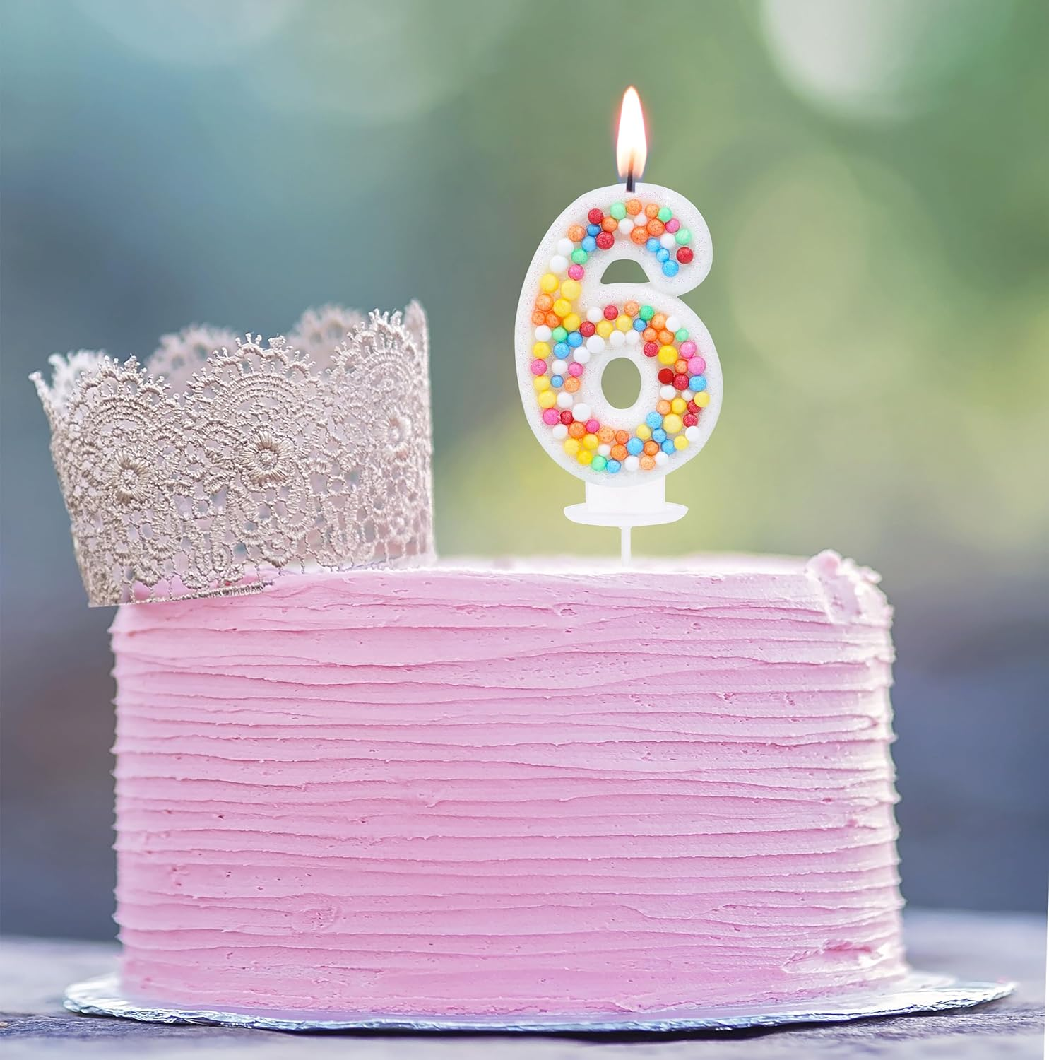 Kinsynko 6 Birthday Candle Colorful Number 6 Candle for Birthday Cake Girl Princess Women 6Th Birthday Wedding Anniversary Rainbow Party Cake Decoration image number 3