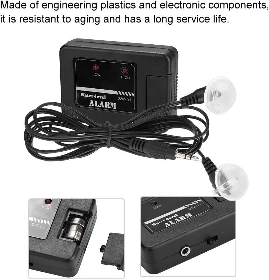 Durable Fish Tank Alarm, Water Alarm, Plastic with Battery Delivery for Aquarium Water Level Monitoring image number 2