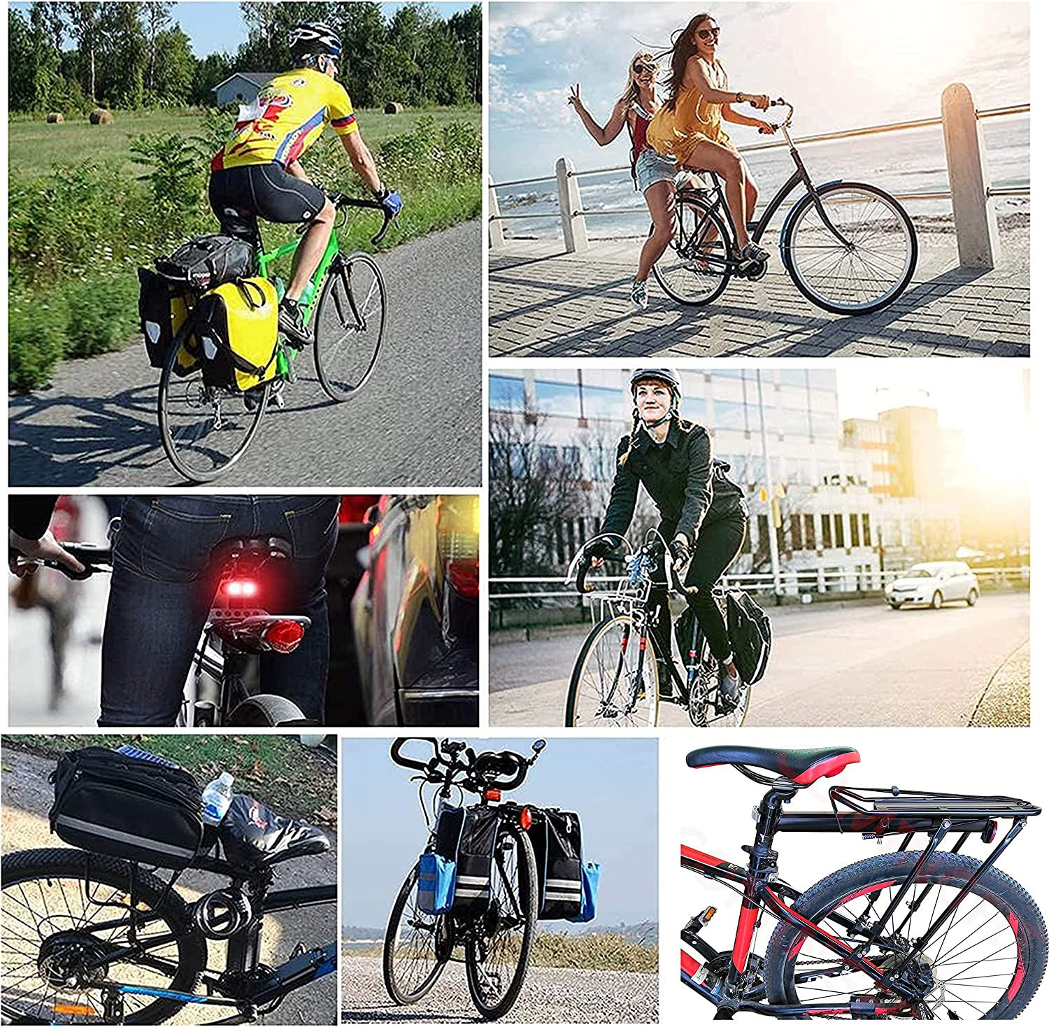 Comingfit 180Lbs Capacity Solid Bearings Universal Adjustable Bicycle Luggage Cargo Rack image number 4