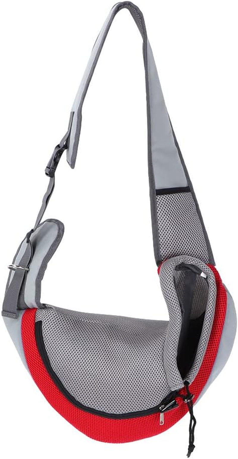Versatile Red Mesh Pet Carrier Sling Backpack Portable Outdoor Dog & Cat Travel Bag Ideal for Small Pets, Pet Outdoor Bag, Dog Carrier, Pet Sling Backpack for Active Owners image number 5