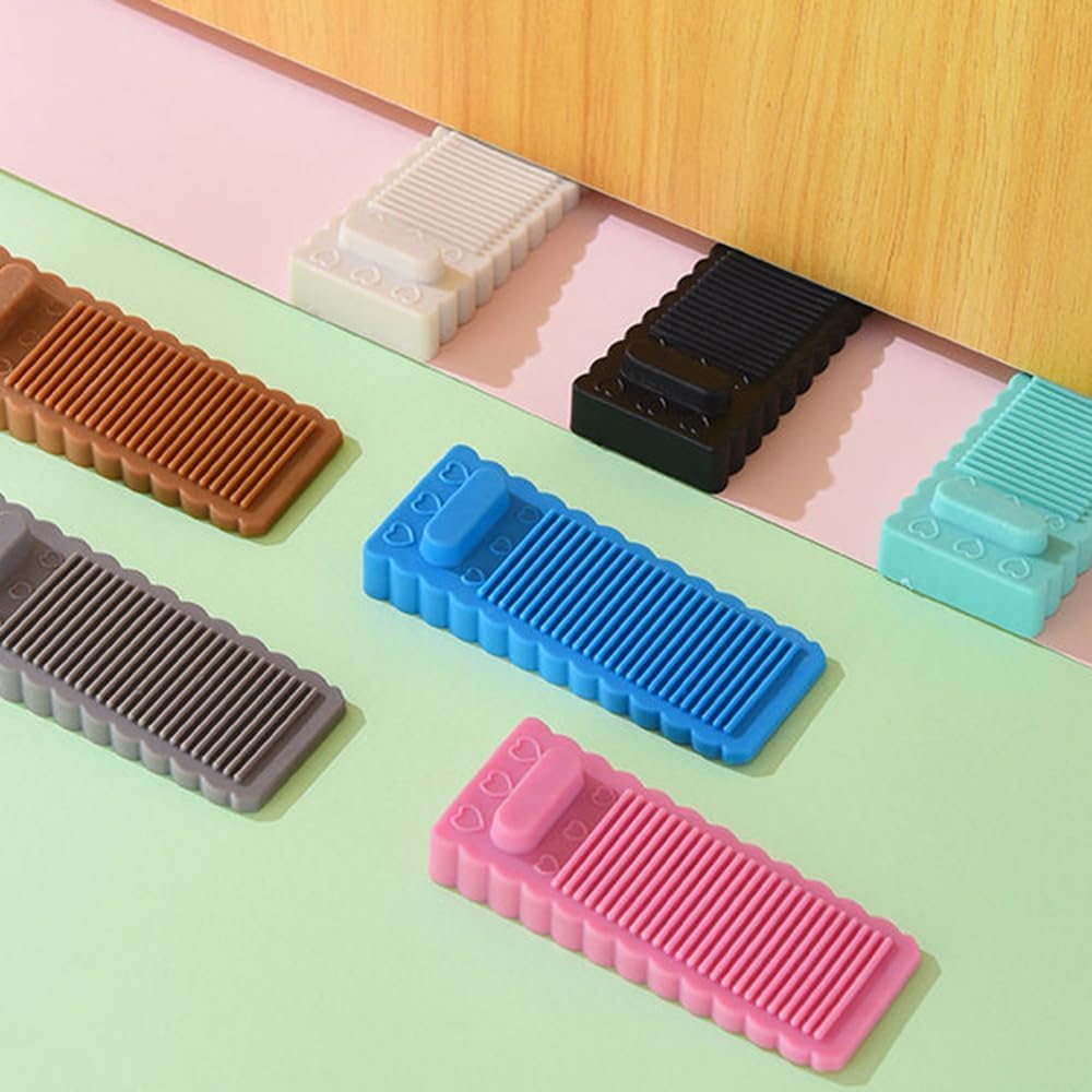 8PCS Rubber Door Stoppers, Heavy Duty Rubber Door Wedge Height Adjustable,No-Slip Doorstop Door Stoppers Floor Suitable for Bottom of Door image number 2