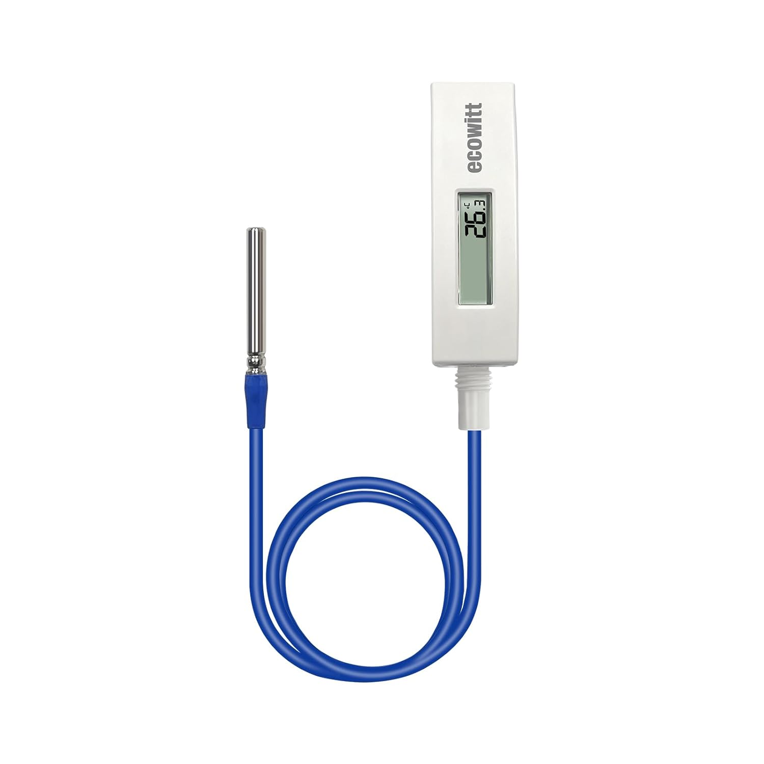 ECOWITT WN34D Thermometer with LCD Display, Suitable for Pool, Pond, Liquid, Air, Soil Temperature, with 3.28 Ft / 1M Silicone Wire Sensor Probe, Support Ecowitt Cloud System image number 6