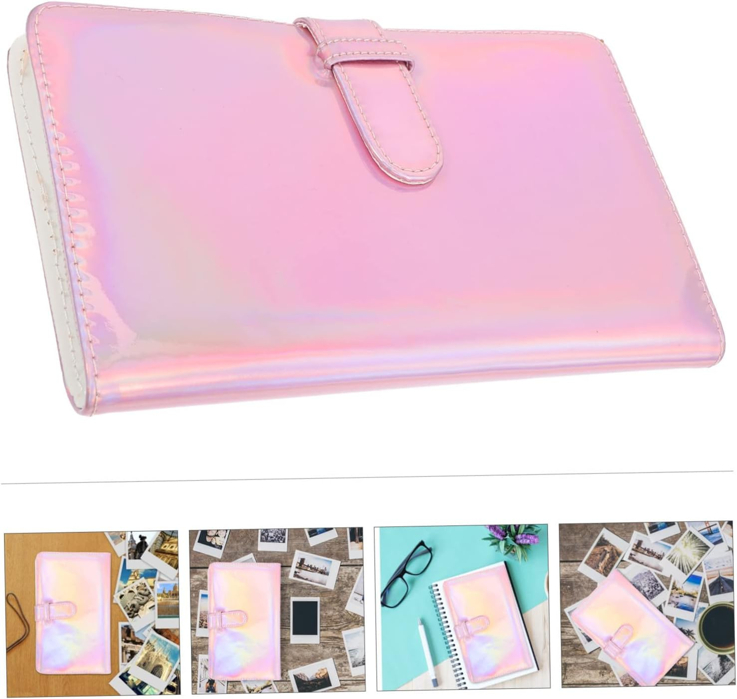 Compact Picture Album with PU Cover Portable Photo Album Book for Preserving Postcards and Memories Christmas and Birthday Present image number 1